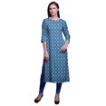 thumbnail image 1 of Bimba Kurti Imprimée à Manches 3/4 Tenue d'Été Kurta Tunique Droite pour Femmes, 1 of 6