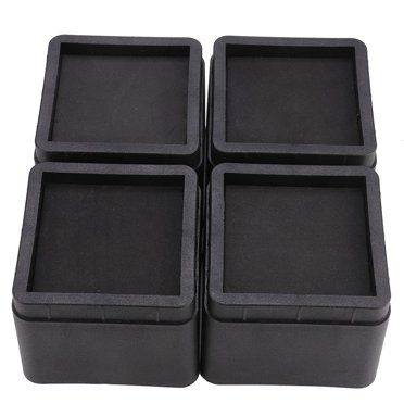 TOPINCN 4 Pcs Pieds de Meuble Empilables Durables Carrés Noirs Anti-Humidité Anti-Insectes, Pieds de Meuble