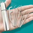 thumbnail image 1 of 1 Set Toothpick Eco-friendly Rust-proof Stainless Steel Toothpick Set with Storage Box for Home, 1 of 7