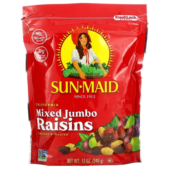 Sun-Maid , Raisins Secs Jumbo Mélangés à la Californie, 12 oz (340 g)