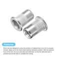 thumbnail image 4 of Unique Bargains 5/16-18 Rivet Nuts, 20 Pack 304 Stainless Steel Knurled Flat Head Threaded Insert Nuts for Metal, Plastic, 4 of 5