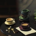 thumbnail image 3 of serony 1/6 Coffee Cup Plate Spoon Multipurpose for Dollhouse Life Scene Prop Brown, 3 of 9