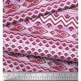 thumbnail image 3 of Soimoi Japan Crepe Satin Fabric Aztec Geometric Print Fabric by The Yard 42 Inch Wide, 3 of 3