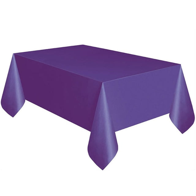 yulier Large Plastic Table Cloth Disposable Tablecloths Rectangle Table Cover for Parties Wedding Picnic, Leakproof, Wipe Clean, Purple
