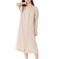 thumbnail image 1 of FAIWAD Robe de Nuit pour Femmes Décontractée Ample à Boutons Manches Courtes Robe de Pyjama Été Douce Robes Maxi, 1 of 8