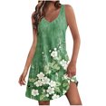 thumbnail image 2 of Ovzne Robes pour Femmes Robe Femme Décontractée avec Poches Été Boho Robe de Plage Robe T-Shirts Robe Col en V Ample Robes Débardeur Robe d'Été Imprimée Liquidation, 2 of 7