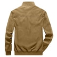 thumbnail image 3 of Cameland Men Big & Tall Jacket Zipper Pocket Ribbed Hem Non-hooded Sports Solid Top Coat, 3 of 8