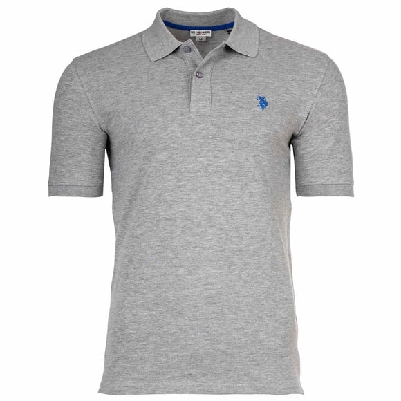 U.S. POLO ASSN. men's polo shirt - piqué, embroidered logo, cotton stretch Grey Melange 2XL (XX-Large)