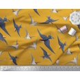 thumbnail image 2 of Soimoi Gold Moss Georgette Fabric Flying Woodpecker Bird Print Sewing Fabric Yard 42 Inch Wide, 2 of 3