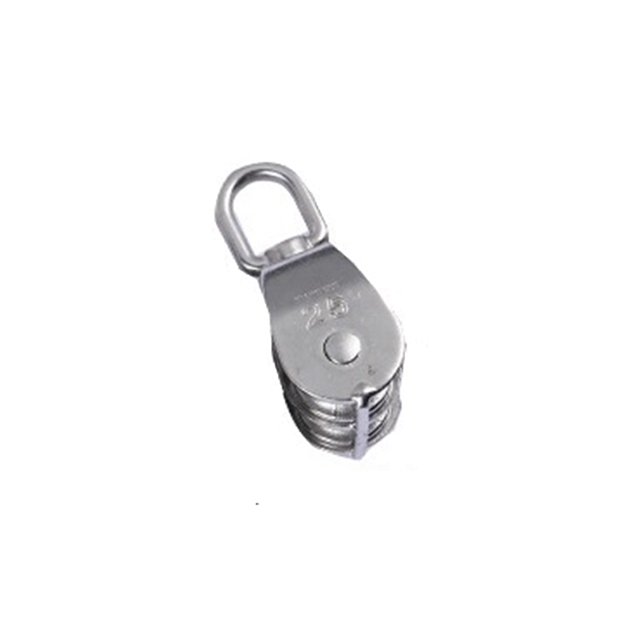 Dalazy Poulie en Acier Inoxydable Portable Détachable Réutilisable Remplaçant Roues Doubles Anticorrosion Bateaux Escalade sur Roche Roue de Levage M25