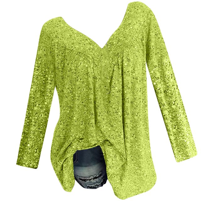 Vente de Liquidation Jolis Hauts pour Femmes Manches Longues Col Rond Hauts de Sortie Chandail Décontracté à Enfiler Impression de Lettres Mode d'Automne Blouse pour Femmes Légère Tendance Grande Taille C'est l'Automne Haut Yall (Jaune, TG)