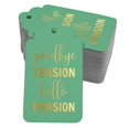 thumbnail image 1 of Inkdotpot Pack Of 50 Good Bye Tension Hello Pension Retirement Favor Paper Tags Craft Real Gold Foil Hang Tags, 1 of 6