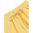 thumbnail image 3 of LUXUR Ladies Loungewear Mid Waisted Bottom Elastic Waist Trousers Basic Pants Solid Color Goose Yellow S, 3 of 3