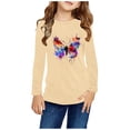 thumbnail image 1 of RXIRUCGD Chemises à Manches Longues pour Filles, Col Rond Mignon, Blouses Décontractées Élégantes (Beige, Taille : 5 Ans), 1 of 5
