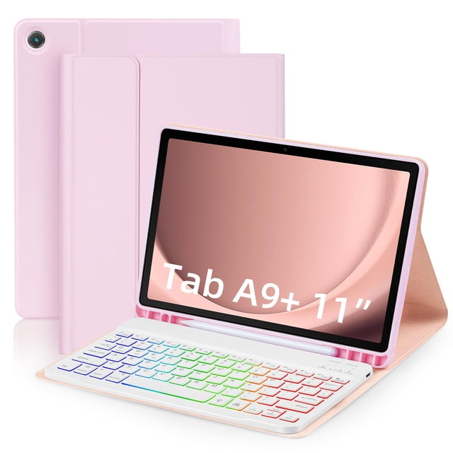 Mistaha Samsung Galaxy A9 Plus 5G Pink Keyboard Case with Bluetooth Keyboard - Protective Tablet Cover with Built-in Keyboard for Enhanced Functionality