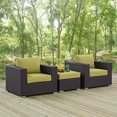 thumbnail image 1 of Modway Ensemble de Mobilier de Patio Extérieur en Rotin Osier Convene 3 Pcs, Couleur Espresso Péridot, 1 of 6