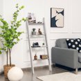 thumbnail image 3 of Gymax Wall Leaning Blanket Ladder Wood Decorative Quilt Blankets Holder Rack Grey, 3 of 10