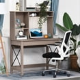 thumbnail image 2 of HOMCOM Computer Desk with Storage, Study Table with Bookshelves, Brown, 2 of 10