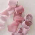 thumbnail image 3 of 3Pcs Fringe Chiffon Ribbon 2\" x 5 Yards Handmade Frayed Ribbon for Bridal Pink Series, 3 of 8
