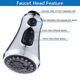 thumbnail image 4 of Kitchen Faucet Head Replacement, 3-Mode (Blade Spray) Pull Down Kitchen Sink Faucet Sprayer Head with 9 Adapters, 4 of 7