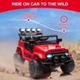 thumbnail image 4 of 12V Electric Kids Ride On Car with Remote Control, Electric Truck with 5MPH Max Speed, Steering Wheel, Accelerator Pedal, Treaded Tires, Music and Story,Ride On Toy for Kids Ages 37-96 Months, 4 of 7