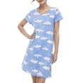 thumbnail image 2 of Kcodviy Chemise de Nuit en Coton pour Femme, Vêtement de Nuit, Chemises de Nuit en Coton pour Femmes, Manches Courtes, Chemise Décontractée, Chemises de Nuit pour Femmes Grande Taille, Robe de Nuit Imprimée, 2 of 6