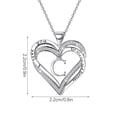 thumbnail image 2 of Ladies Double Heart Diamond Necklace With 26 English Letters Couple Necklace, 2 of 8