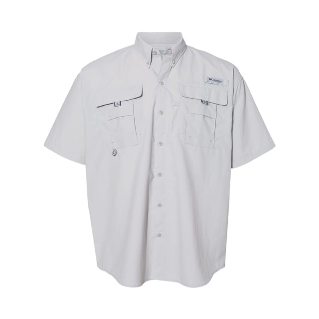 PFG Bahama II Short Sleeve Shirt, 3X, Cool Grey