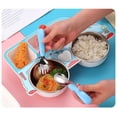 thumbnail image 4 of Xingzhi Stainless Steel Kids Tableware Set Spoon Fork Cartoon Car Shape Compartment Design Baby Bowl for Kitchen Pink Fork, 4 of 4