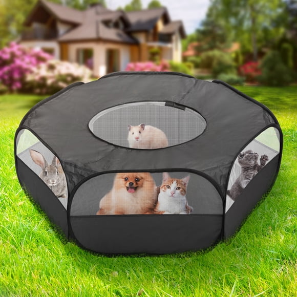 Parc pour Animaux de Petite Taille, Parc Portable Number-one pour Petits Animaux avec Housse, Cage/tente Pliable pour Animaux, Clôture Pop-Up Respirante et Transparente pour Cochon d'Inde, Lapins, Hamsters