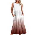 thumbnail image 2 of 2024 Longues Robes Maxi à Bretelles Spaghetti pour Femmes Été, Robes Maxi Sans Manches à Dégradé pour Femmes Grande Taille, Robes d'Été Décontractées à Col Rond pour la Plage, Robe Maxi Fluide à Étages pour Femmes, 2 of 5