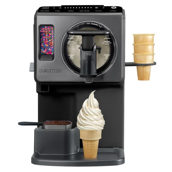 GOURMIA Sorbetière et Mélangeur à Smoothies, 1,9 L, 6 Modes de Préparation, Gris et Noir, Électrique – Remis à Neuf excellent