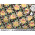 thumbnail image 2 of Soimoi Brown Poly Georgette Fabric Flamingo & Bird Print Fabric by the Yard 42 Inch Wide, 2 of 5