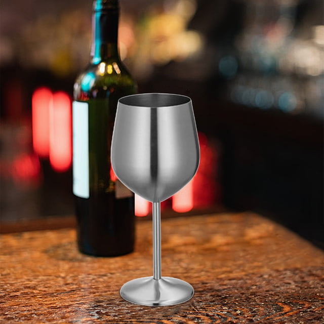 Meitianfacai Verres à Vin en Acier Inoxydable, Gobelets à Vin, Verre à Vin Rouge en Acier Inoxydable 304, Gobelet à une Seule Couche pour Restaurant, Verre à Vin en Acier Inoxydable.530ml