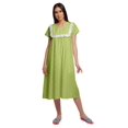 thumbnail image 1 of Moomaya Robe de Nuit à Manches Courtes Imprimée pour Femme, Col en V, en Coton, 1 of 5
