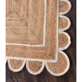 thumbnail image 3 of Indian Handmade Braided Natural Jute With white Color Jute Design Area Rugs , Scalloped Rugs , Home Décor Natural Jute Rugs & Carpet Size , 6 x 6 Feet ( 180 cm x 180 cm )Square, 3 of 5