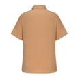 thumbnail image 4 of cfhntfmh Mens Button down Shirts Solid Summer Beach Vacation Tops Cotton Linen Short Sleeve Shirts, 4 of 4