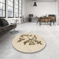 thumbnail image 4 of Ahgly Company Tapis d'Intérieur Ronds Transitionnels Lavables à la Machine, Brun Pérou, 5 Pieds Rond, 4 of 7