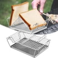 thumbnail image 1 of Danhjin Grille-Pain pour Cuisinière de Camping, Grille-Pain Pliable Portable à Structure Stable en Acier Inoxydable 304 pour Cuisinière Extérieure, Grille-Pain de Camping, Grille-Pain pour Pain pour la Randonnée, le Camping, le Pique-Nique, 1 of 9