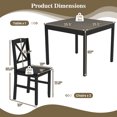 thumbnail image 3 of Costway 3 PCS Dining Table Set Wooden Square Kitchen Table with 2 Upholstered Chairs Gray, 3 of 10