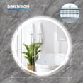 thumbnail image 3 of Costway 32"x32" LED Bathroom Mirror with 3-Color Dimmable Lights Time/Temp Display, 3 of 10