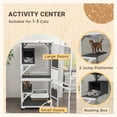thumbnail image 4 of PawHut Maisonnette Extérieure pour Chat, Grand Catio avec Roues, Coffre de Repos, Blanc et Gris, 4 of 10