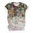 thumbnail image 5 of Économies du Printemps! CEHVOM T-Shirts Graphiques Floraux pour Femmes, T-Shirt à Manches Courtes Boho à Imprimé Paysage Floral pour Femmes, Col Rond Ample Décontracté d'Été Décontracté Ample Basique Confortable T-Shirts Boho Hauts 2023, 5 of 5