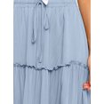 thumbnail image 4 of LUXUR Jupe Midi Évasée pour Femmes, à Volants, Fluide, Taille Haute, Bleu Ciel, TG, 4 of 4