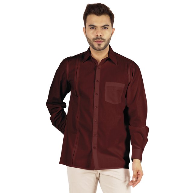 Bestman Solid Formal Button Down Shirt For Men Long Sleeve With Patch Pocket Business Wear
