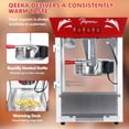 thumbnail image 4 of QEEKA Popcorn Maker Machine,12 Ounce Kettle Stainless Steel Commercial Popcorn Machine with Tempered Glass,Warming Deck,850W Countertop Popcorn Popper for Parties,Events and Home Theater,Red, 4 of 7