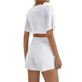 thumbnail image 4 of Crop Tops For Girls Short Sleeve Shirt Girls Summer Tops Neck Slim Fit Tops Basic Tee, 4 of 4