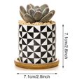 thumbnail image 2 of Plant Pot Cylindrical Flowerpot 7.5x7.6cm Geometric Pattern Simple Black White Nordic Style Home Decor Ceramic Vase, 2 of 2