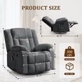 thumbnail image 2 of YSICK Swivel Rocker Recliner Chair with USB Ports Chenille for Living Room,Grey, 2 of 7
