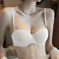 thumbnail image 3 of YUTK Strapless Bras - Women's Solid Color Seamless Underwear without Steel Rims Detachable Chest Sagging Wave Pattern Bra White S, 3 of 4